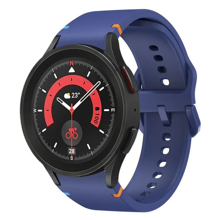 フラット縫製デザイン シリコンウォッチバンド Sansung Galaxy Watch5 Pro 45mm用, Fou Samsung Galaxy Watch 4 40 / 44mm用, Samsung Galaxy Watch 4 Classic 42 / 46mm用