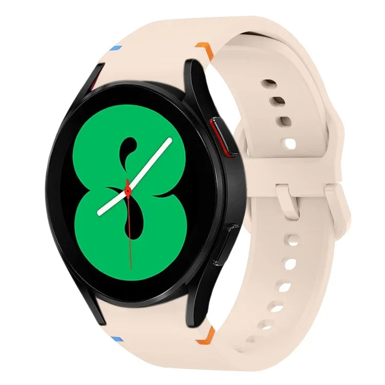 フラット縫製デザイン シリコンウォッチバンド Sansung Galaxy Watch5 Pro 45mm用, Fou Samsung Galaxy Watch 4 40 / 44mm用, Samsung Galaxy Watch 4 Classic 42 / 46mm用
