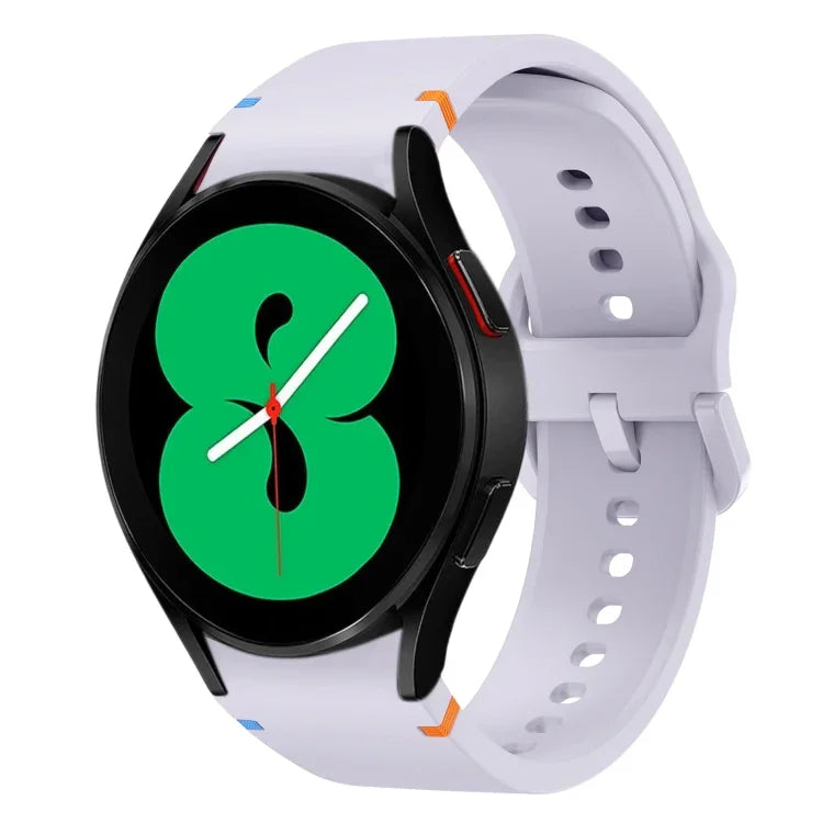 フラット縫製デザイン シリコンウォッチバンド Sansung Galaxy Watch5 Pro 45mm用, Fou Samsung Galaxy Watch 4 40 / 44mm用, Samsung Galaxy Watch 4 Classic 42 / 46mm用