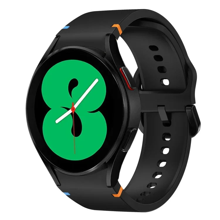 フラット縫製デザイン シリコンウォッチバンド Sansung Galaxy Watch5 Pro 45mm用, Fou Samsung Galaxy Watch 4 40 / 44mm用, Samsung Galaxy Watch 4 Classic 42 / 46mm用