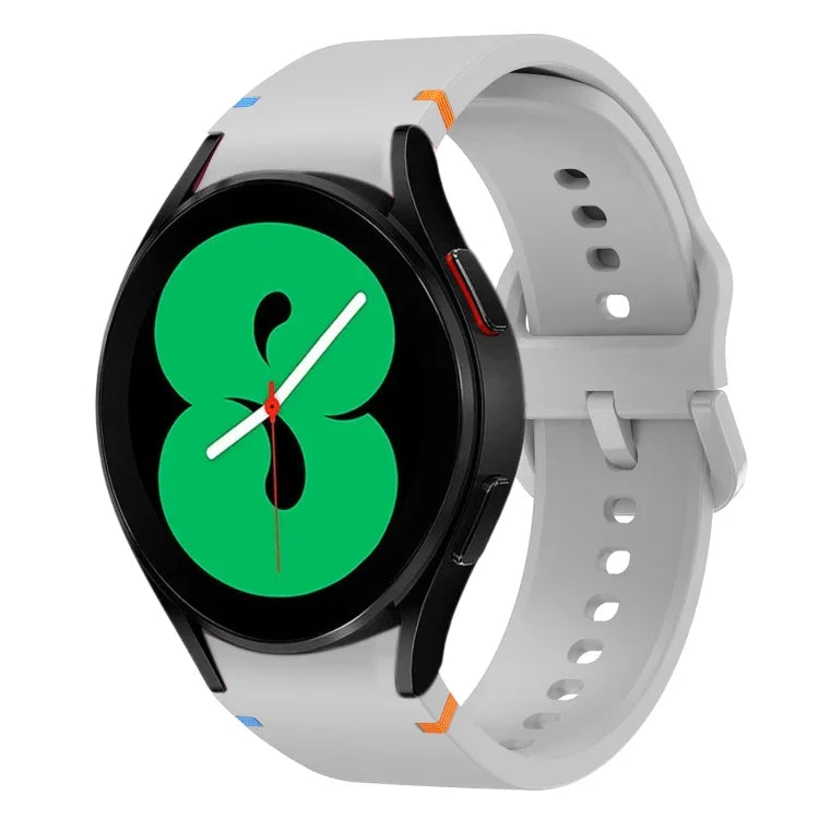 フラット縫製デザイン シリコンウォッチバンド Sansung Galaxy Watch5 Pro 45mm用, Fou Samsung Galaxy Watch 4 40 / 44mm用, Samsung Galaxy Watch 4 Classic 42 / 46mm用