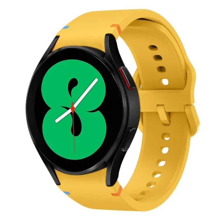 フラット縫製デザイン シリコンウォッチバンド Sansung Galaxy Watch5 Pro 45mm用, Fou Samsung Galaxy Watch 4 40 / 44mm用, Samsung Galaxy Watch 4 Classic 42 / 46mm用