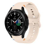 フラット縫製デザイン シリコンウォッチバンド Sansung Galaxy Watch5 Pro 45mm用, Fou Samsung Galaxy Watch 4 40 / 44mm用, Samsung Galaxy Watch 4 Classic 42 / 46mm用