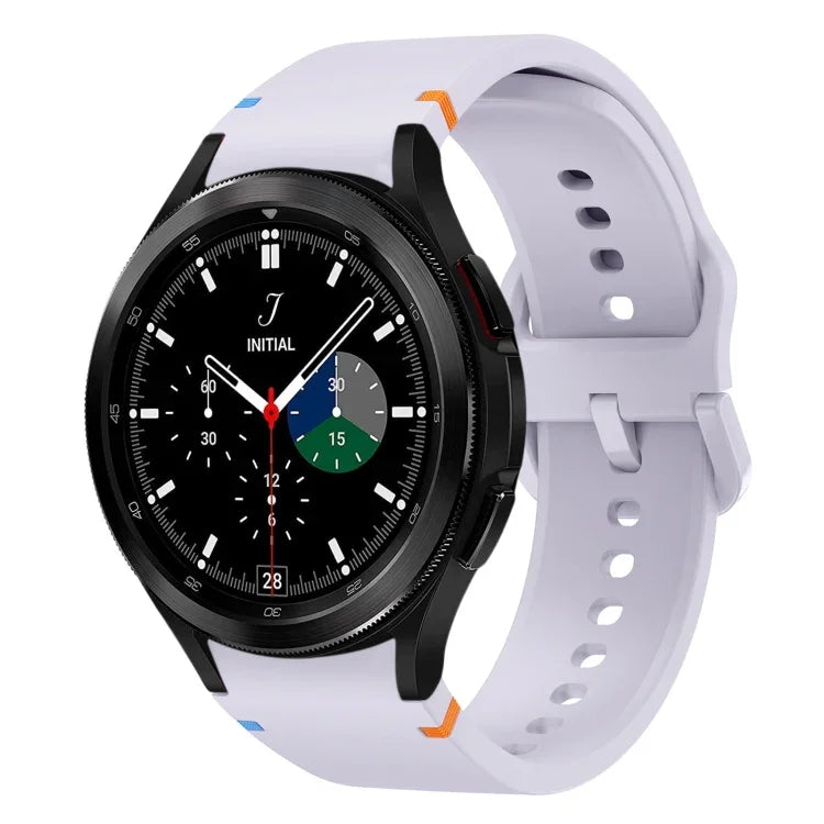 フラット縫製デザイン シリコンウォッチバンド Sansung Galaxy Watch5 Pro 45mm用, Fou Samsung Galaxy Watch 4 40 / 44mm用, Samsung Galaxy Watch 4 Classic 42 / 46mm用
