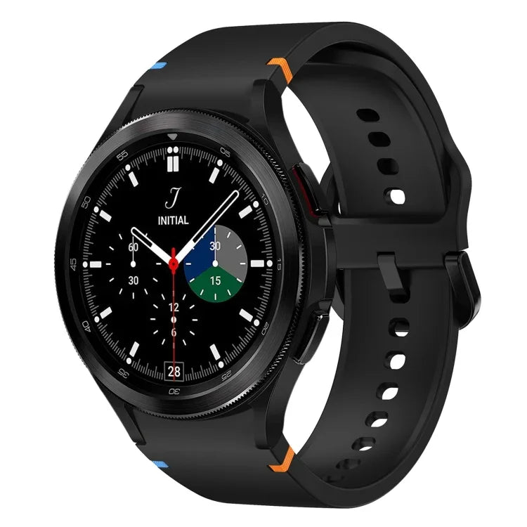 フラット縫製デザイン シリコンウォッチバンド Sansung Galaxy Watch5 Pro 45mm用, Fou Samsung Galaxy Watch 4 40 / 44mm用, Samsung Galaxy Watch 4 Classic 42 / 46mm用