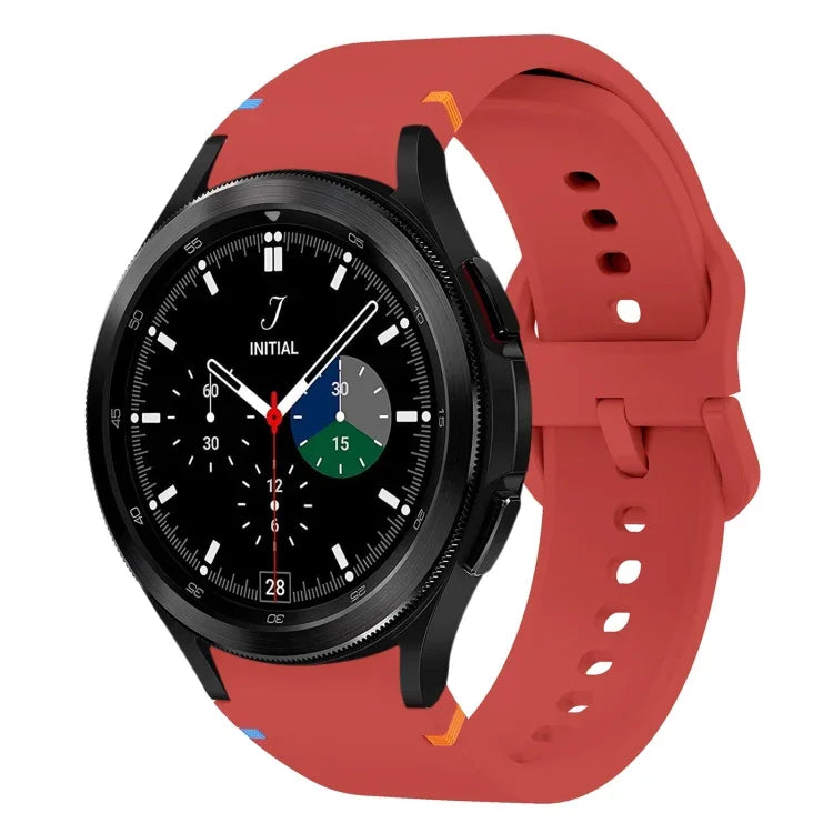 フラット縫製デザイン シリコンウォッチバンド Sansung Galaxy Watch5 Pro 45mm用, Fou Samsung Galaxy Watch 4 40 / 44mm用, Samsung Galaxy Watch 4 Classic 42 / 46mm用