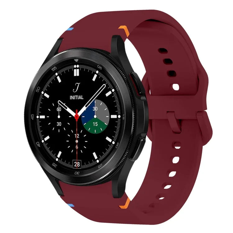 フラット縫製デザイン シリコンウォッチバンド Sansung Galaxy Watch5 Pro 45mm用, Fou Samsung Galaxy Watch 4 40 / 44mm用, Samsung Galaxy Watch 4 Classic 42 / 46mm用