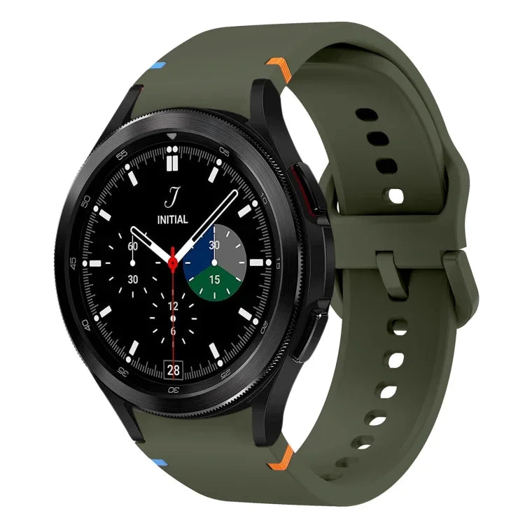 フラット縫製デザイン シリコンウォッチバンド Sansung Galaxy Watch5 Pro 45mm用, Fou Samsung Galaxy Watch 4 40 / 44mm用, Samsung Galaxy Watch 4 Classic 42 / 46mm用