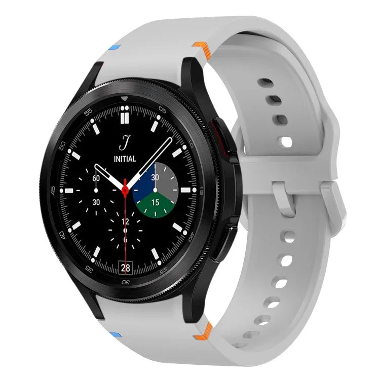 フラット縫製デザイン シリコンウォッチバンド Sansung Galaxy Watch5 Pro 45mm用, Fou Samsung Galaxy Watch 4 40 / 44mm用, Samsung Galaxy Watch 4 Classic 42 / 46mm用
