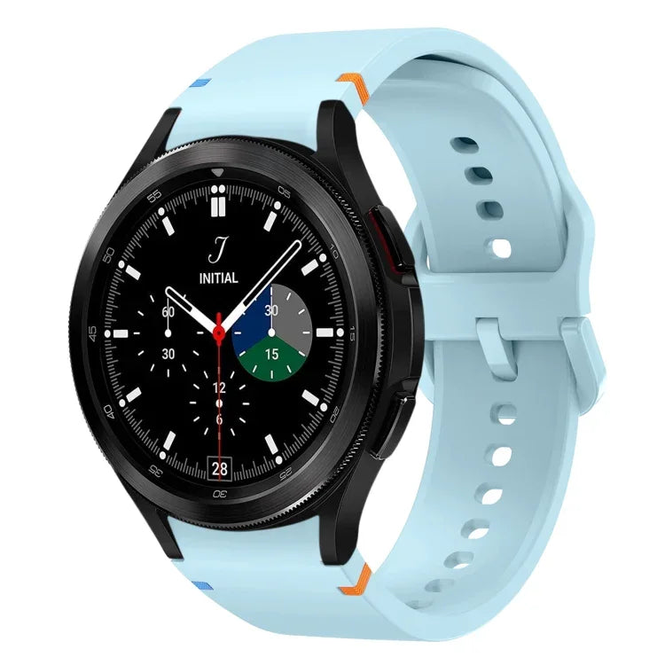 フラット縫製デザイン シリコンウォッチバンド Sansung Galaxy Watch5 Pro 45mm用, Fou Samsung Galaxy Watch 4 40 / 44mm用, Samsung Galaxy Watch 4 Classic 42 / 46mm用