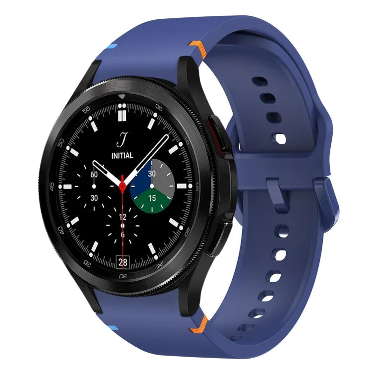 フラット縫製デザイン シリコンウォッチバンド Sansung Galaxy Watch5 Pro 45mm用, Fou Samsung Galaxy Watch 4 40 / 44mm用, Samsung Galaxy Watch 4 Classic 42 / 46mm用