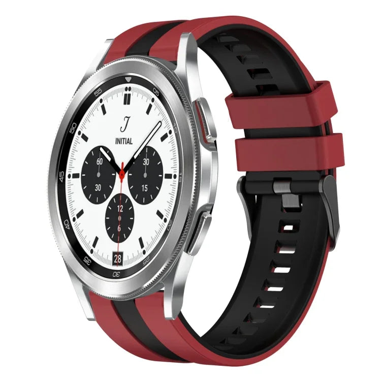 20mm ツートーンスポーツシリコンウォッチバンド、Samsung Galaxy Watch 4 Classic 42mm用、Samsung Galaxy Watch Active 2 44mm用、Samsung Galaxy Watch Active 2 40mm用