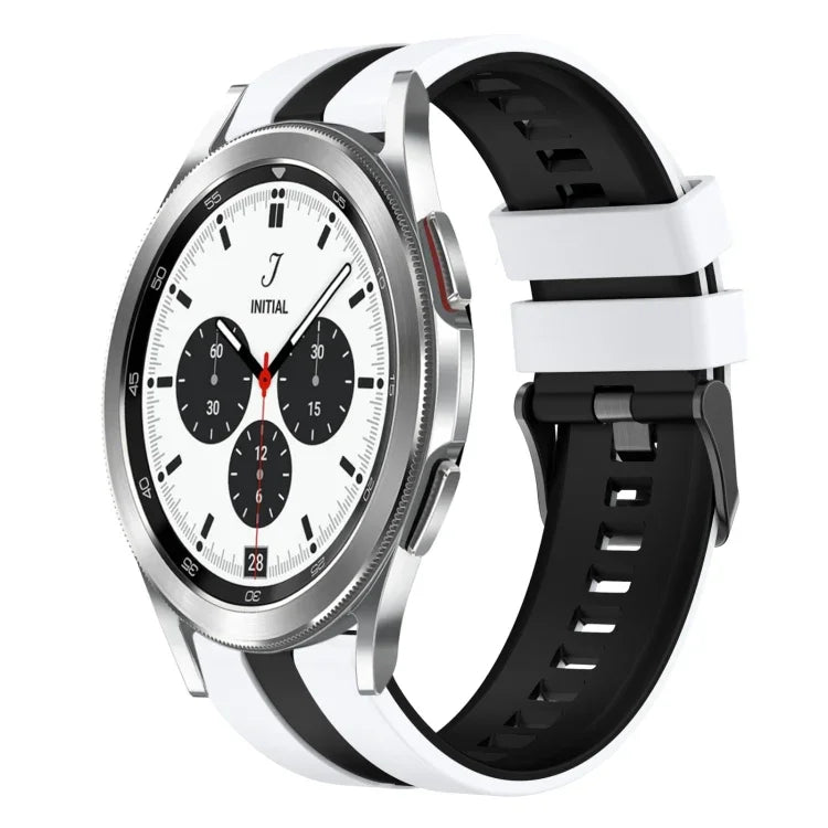 20mm ツートーンスポーツシリコンウォッチバンド、Samsung Galaxy Watch 4 Classic 42mm用、Samsung Galaxy Watch Active 2 44mm用、Samsung Galaxy Watch Active 2 40mm用