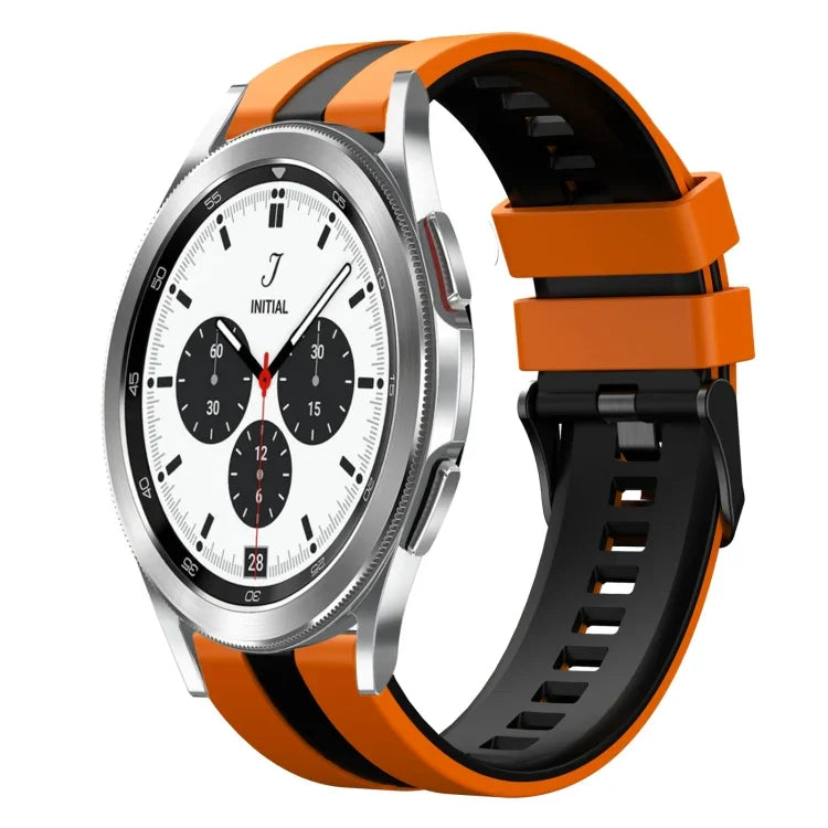 20mm ツートーンスポーツシリコンウォッチバンド、Samsung Galaxy Watch 4 Classic 42mm用、Samsung Galaxy Watch Active 2 44mm用、Samsung Galaxy Watch Active 2 40mm用