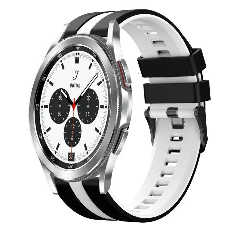 20mm ツートーンスポーツシリコンウォッチバンド、Samsung Galaxy Watch 4 Classic 42mm用、Samsung Galaxy Watch Active 2 44mm用、Samsung Galaxy Watch Active 2 40mm用