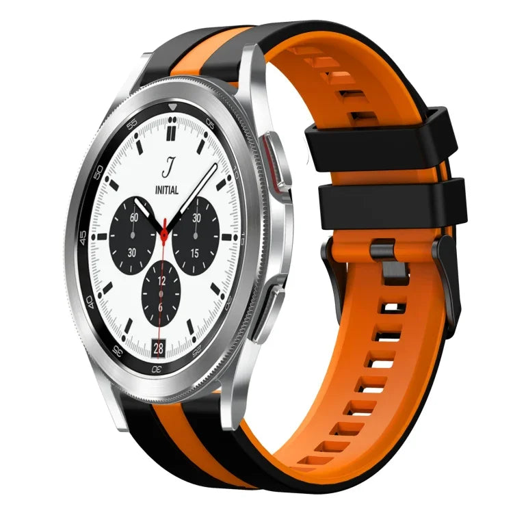20mm ツートーンスポーツシリコンウォッチバンド、Samsung Galaxy Watch 4 Classic 42mm用、Samsung Galaxy Watch Active 2 44mm用、Samsung Galaxy Watch Active 2 40mm用