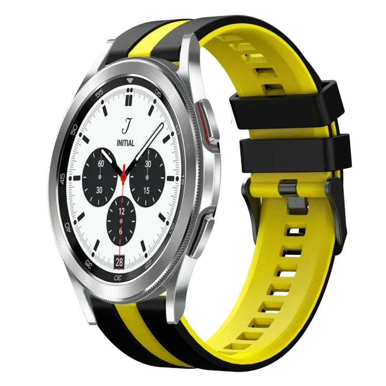 20mm ツートーンスポーツシリコンウォッチバンド、Samsung Galaxy Watch 4 Classic 42mm用、Samsung Galaxy Watch Active 2 44mm用、Samsung Galaxy Watch Active 2 40mm用