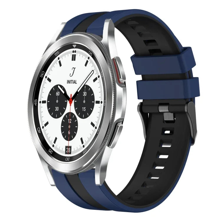 20mm ツートーンスポーツシリコンウォッチバンド、Samsung Galaxy Watch 4 Classic 42mm用、Samsung Galaxy Watch Active 2 44mm用、Samsung Galaxy Watch Active 2 40mm用