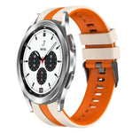 20mm ツートーンスポーツシリコンウォッチバンド、Samsung Galaxy Watch 4 Classic 42mm用、Samsung Galaxy Watch Active 2 44mm用、Samsung Galaxy Watch Active 2 40mm用