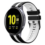 20mm ツートーンスポーツシリコンウォッチバンド、Samsung Galaxy Watch 4 Classic 42mm用、Samsung Galaxy Watch Active 2 44mm用、Samsung Galaxy Watch Active 2 40mm用