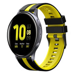 20mm ツートーンスポーツシリコンウォッチバンド、Samsung Galaxy Watch 4 Classic 42mm用、Samsung Galaxy Watch Active 2 44mm用、Samsung Galaxy Watch Active 2 40mm用