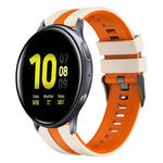 20mm ツートーンスポーツシリコンウォッチバンド、Samsung Galaxy Watch 4 Classic 42mm用、Samsung Galaxy Watch Active 2 44mm用、Samsung Galaxy Watch Active 2 40mm用