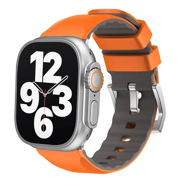 ツートンカラーシリコンウォッチバンド、Apple Watch Series 7 41mm用、Apple Watch Series 7 45mm用、Apple Watch SE 40mm用、Apple Watch SE 44mm用