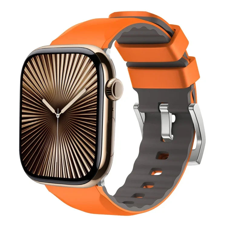 ツートンカラーシリコンウォッチバンド、Apple Watch Series 10 42mm用、Apple Watch Series 10 46mm用、Apple Watch SE 2023 44mm用、Apple Watch SE 2023 40mm用