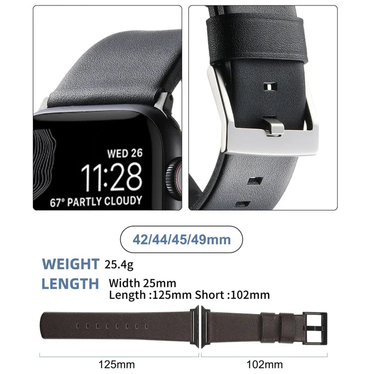 本革ハイブリッドシリコンウォッチバンド、Apple Watch Series 10 46mm用、Apple Watch Series 10 42mm用、Apple Watch SE 2023 44mm用、Apple Watch SE 2023 40mm用、Apple Watch Ultra 2 49mm用、Apple Watch Series 9 45mm用