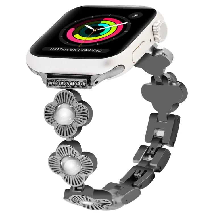 四つ葉のクローバー クイックリリース メタルチェーンウォッチバンド、Apple Watch Series 3 38mm用、Apple Watch Series 3 42mm用
