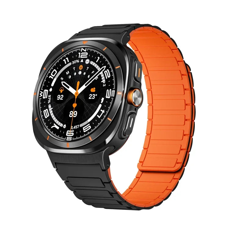 Samsung Galaxy Watch Ultra 47mm用 ブラックコネクター I型磁気シリコンウォッチバンド