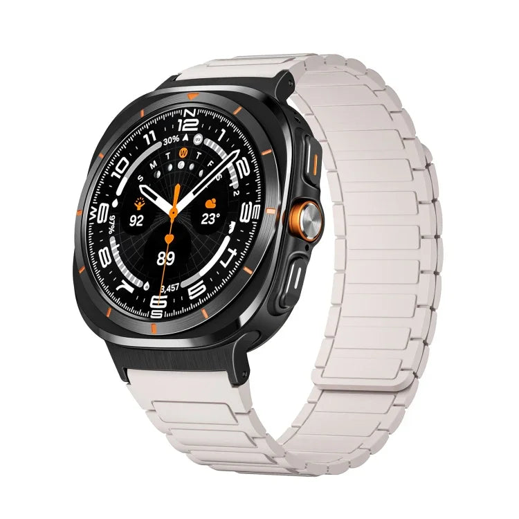 Samsung Galaxy Watch Ultra 47mm用 ブラックコネクター I型磁気シリコンウォッチバンド