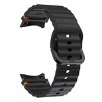 ウェーブパターンステッチ入りシリコン製時計バンド、Samsung Galaxy Watch 7 40 / 44mm用、Samsung Galaxy Watch 6 Classic用、Samsung Galaxy Watch 6 40 / 44mm用、Samsung Galaxy Watch 5 40 / 44mm用
