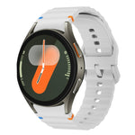 ウェーブパターンステッチ入りシリコン製時計バンド、Samsung Galaxy Watch 7 40 / 44mm用、Samsung Galaxy Watch 6 Classic用、Samsung Galaxy Watch 6 40 / 44mm用、Samsung Galaxy Watch 5 40 / 44mm用