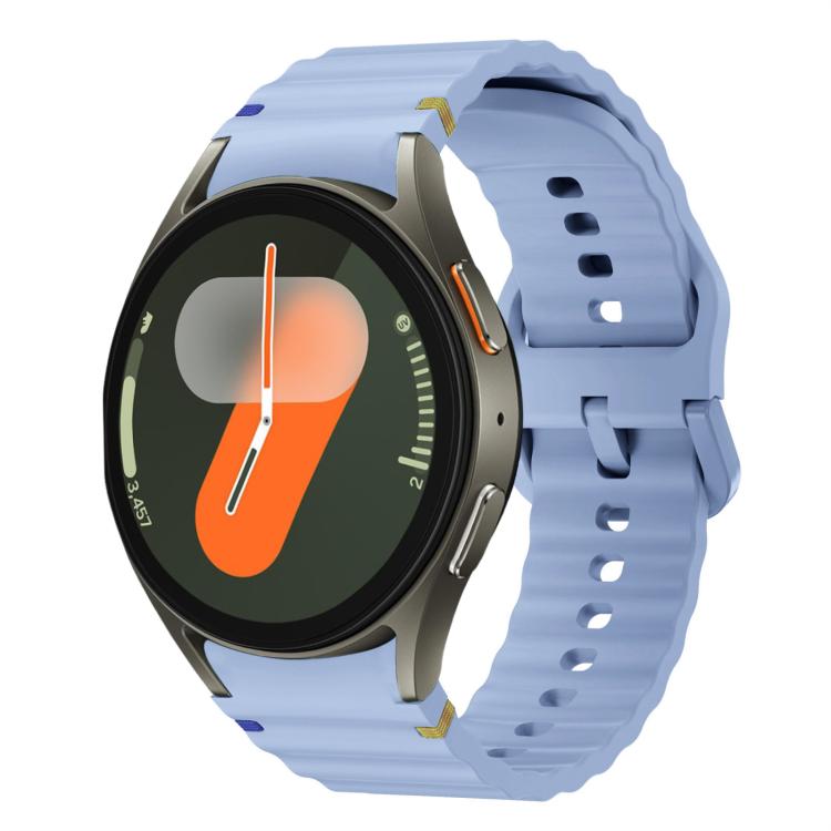 ウェーブパターンステッチ入りシリコン製時計バンド、Samsung Galaxy Watch 7 40 / 44mm用、Samsung Galaxy Watch 6 Classic用、Samsung Galaxy Watch 6 40 / 44mm用、Samsung Galaxy Watch 5 40 / 44mm用