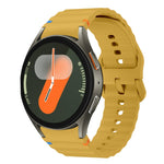 ウェーブパターンステッチ入りシリコン製時計バンド、Samsung Galaxy Watch 7 40 / 44mm用、Samsung Galaxy Watch 6 Classic用、Samsung Galaxy Watch 6 40 / 44mm用、Samsung Galaxy Watch 5 40 / 44mm用