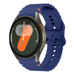 ウェーブパターンステッチ入りシリコン製時計バンド、Samsung Galaxy Watch 7 40 / 44mm用、Samsung Galaxy Watch 6 Classic用、Samsung Galaxy Watch 6 40 / 44mm用、Samsung Galaxy Watch 5 40 / 44mm用