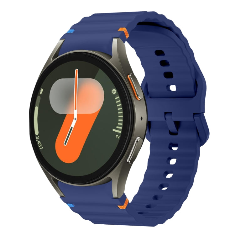ウェーブパターンステッチ入りシリコン製時計バンド、Samsung Galaxy Watch 7 40 / 44mm用、Samsung Galaxy Watch 6 Classic用、Samsung Galaxy Watch 6 40 / 44mm用、Samsung Galaxy Watch 5 40 / 44mm用