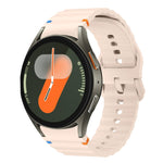 ウェーブパターンステッチ入りシリコン製時計バンド、Samsung Galaxy Watch 7 40 / 44mm用、Samsung Galaxy Watch 6 Classic用、Samsung Galaxy Watch 6 40 / 44mm用、Samsung Galaxy Watch 5 40 / 44mm用