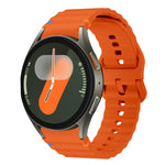 ウェーブパターンステッチ入りシリコン製時計バンド、Samsung Galaxy Watch 7 40 / 44mm用、Samsung Galaxy Watch 6 Classic用、Samsung Galaxy Watch 6 40 / 44mm用、Samsung Galaxy Watch 5 40 / 44mm用