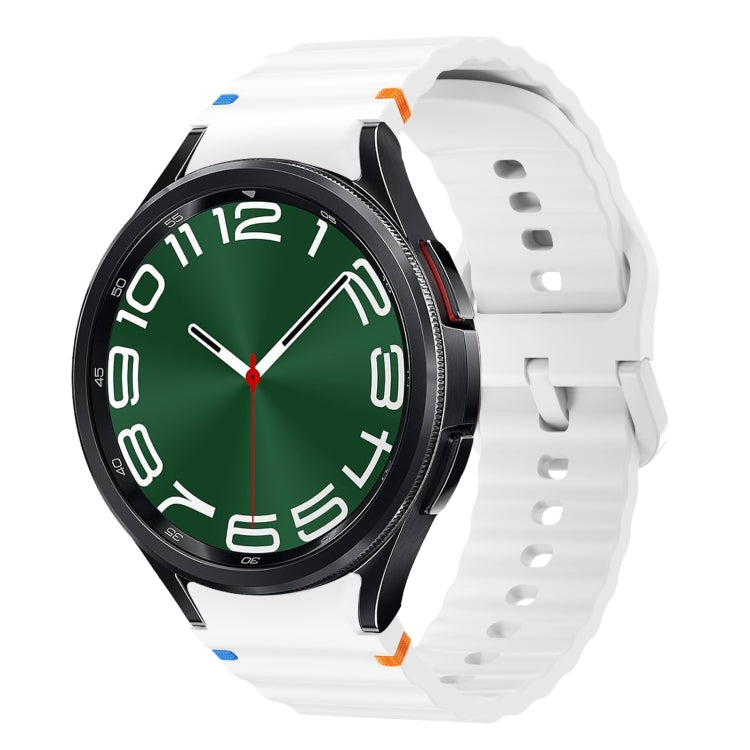 ウェーブパターンステッチ入りシリコン製時計バンド、Samsung Galaxy Watch 7 40 / 44mm用、Samsung Galaxy Watch 6 Classic用、Samsung Galaxy Watch 6 40 / 44mm用、Samsung Galaxy Watch 5 40 / 44mm用