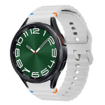 ウェーブパターンステッチ入りシリコン製時計バンド、Samsung Galaxy Watch 7 40 / 44mm用、Samsung Galaxy Watch 6 Classic用、Samsung Galaxy Watch 6 40 / 44mm用、Samsung Galaxy Watch 5 40 / 44mm用