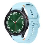 ウェーブパターンステッチ入りシリコン製時計バンド、Samsung Galaxy Watch 7 40 / 44mm用、Samsung Galaxy Watch 6 Classic用、Samsung Galaxy Watch 6 40 / 44mm用、Samsung Galaxy Watch 5 40 / 44mm用