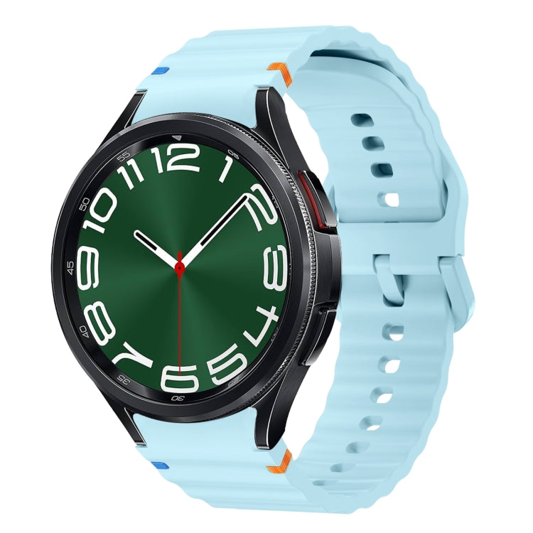 ウェーブパターンステッチ入りシリコン製時計バンド、Samsung Galaxy Watch 7 40 / 44mm用、Samsung Galaxy Watch 6 Classic用、Samsung Galaxy Watch 6 40 / 44mm用、Samsung Galaxy Watch 5 40 / 44mm用