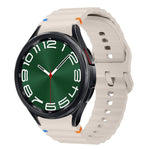 ウェーブパターンステッチ入りシリコン製時計バンド、Samsung Galaxy Watch 7 40 / 44mm用、Samsung Galaxy Watch 6 Classic用、Samsung Galaxy Watch 6 40 / 44mm用、Samsung Galaxy Watch 5 40 / 44mm用