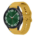 ウェーブパターンステッチ入りシリコン製時計バンド、Samsung Galaxy Watch 7 40 / 44mm用、Samsung Galaxy Watch 6 Classic用、Samsung Galaxy Watch 6 40 / 44mm用、Samsung Galaxy Watch 5 40 / 44mm用