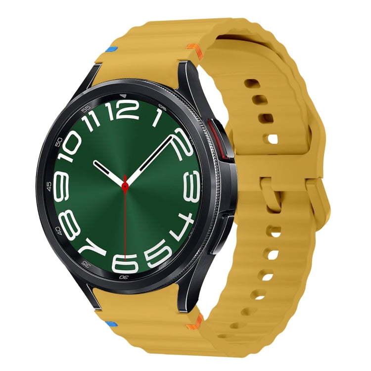 ウェーブパターンステッチ入りシリコン製時計バンド、Samsung Galaxy Watch 7 40 / 44mm用、Samsung Galaxy Watch 6 Classic用、Samsung Galaxy Watch 6 40 / 44mm用、Samsung Galaxy Watch 5 40 / 44mm用