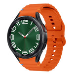 ウェーブパターンステッチ入りシリコン製時計バンド、Samsung Galaxy Watch 7 40 / 44mm用、Samsung Galaxy Watch 6 Classic用、Samsung Galaxy Watch 6 40 / 44mm用、Samsung Galaxy Watch 5 40 / 44mm用