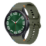 ウェーブパターンステッチ入りシリコン製時計バンド、Samsung Galaxy Watch 7 40 / 44mm用、Samsung Galaxy Watch 6 Classic用、Samsung Galaxy Watch 6 40 / 44mm用、Samsung Galaxy Watch 5 40 / 44mm用