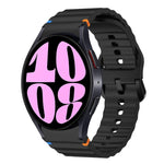 ウェーブパターンステッチ入りシリコン製時計バンド、Samsung Galaxy Watch 7 40 / 44mm用、Samsung Galaxy Watch 6 Classic用、Samsung Galaxy Watch 6 40 / 44mm用、Samsung Galaxy Watch 5 40 / 44mm用